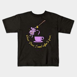 Hocus Pocus, I need Coffee to Focus Graphic Design with wand and Coffee Mug Kids T-Shirt